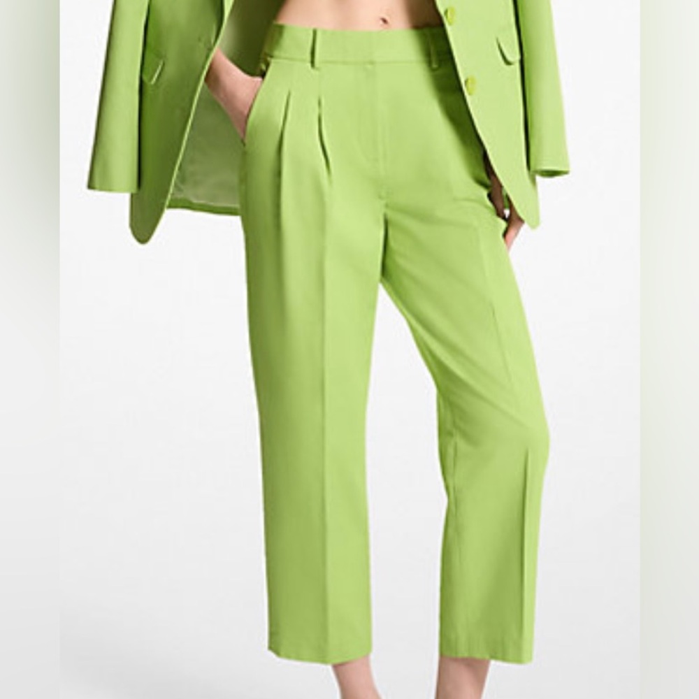 MICHAEL MICHAEL KORS Green Apple Cropped Dress Pants